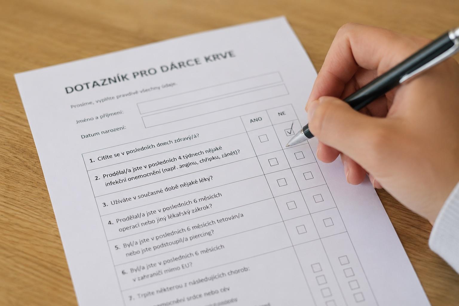 Registrace a dotazník